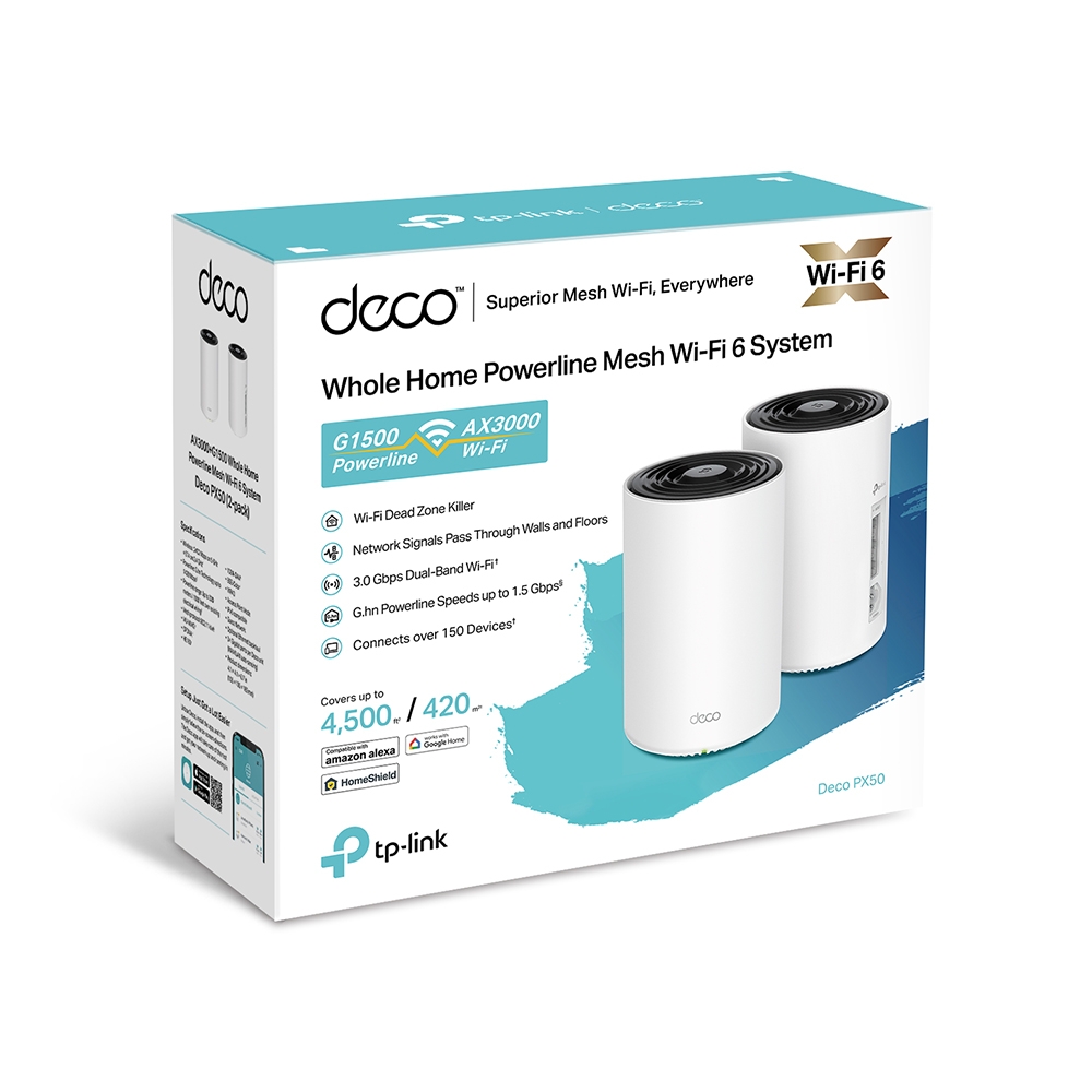 DECO PX50 WHOLE HOME POWERLINE MESH WIFI6 (2-PACK)